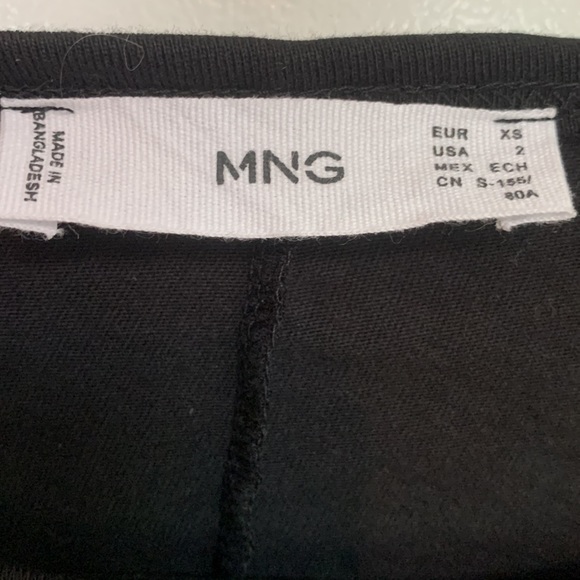 MANGO Black Cotton Solid Midi Sheath Dress With Tie-Up Detail - Picture 3 of 6